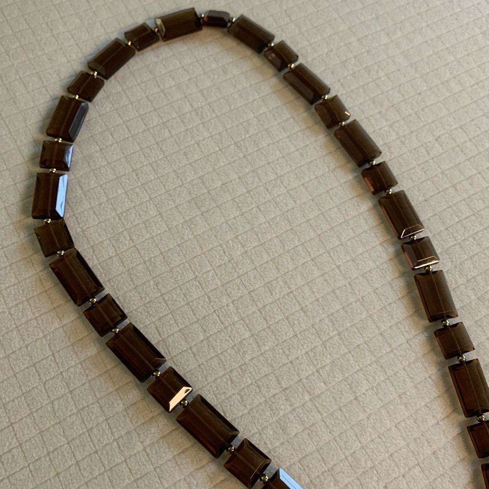 Kate Spade faceted smoky acrylic long necklace - Picture 6 of 13